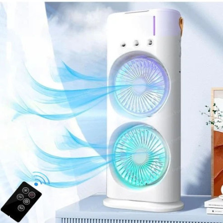 Rechargeable Remote Control Double Head Spray Cooling Fan